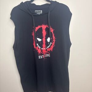 Marvel Kids Sleeveless Hoodie - Black with Red Graphic